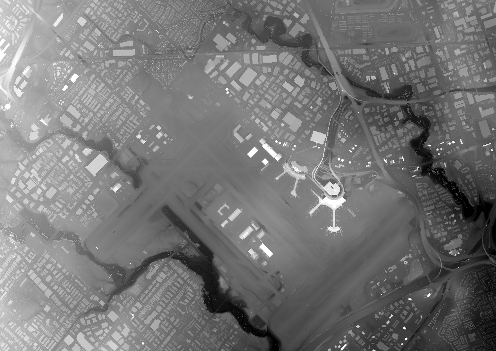 Image of 1m LIDAR DSM from 2018 over Toronto Pearson Airport