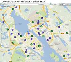 Cell Tower map of Halifax, NS