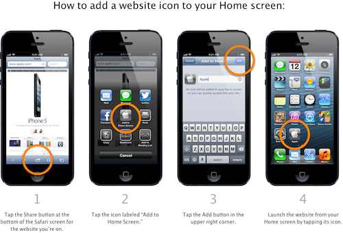 Four step process to install Loxcel SiteFinder on iOS Home screen