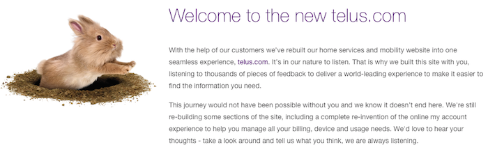 Telus Website Homepage