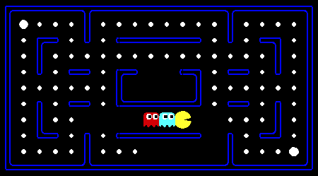 Pacman and ghosts in maze