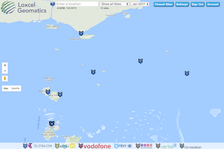 Map of coverage in the northern tip of Australia for January