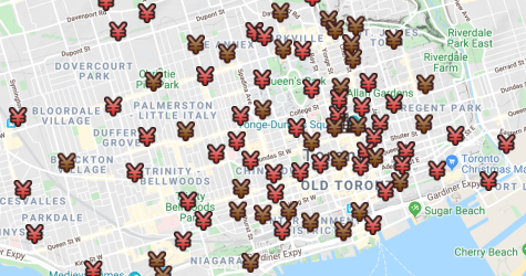 Graph of Rogers 5G sites in Downtown Toronto