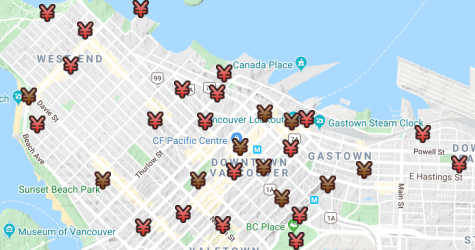 Graph of Rogers 5G sites in Downtown Vancouver