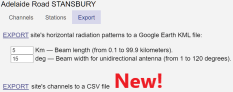 Export CSV dialog box showing link to click to download channels in CSV format