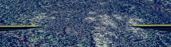 Fresnel zone top half hidden makes topographic obstruction visible.